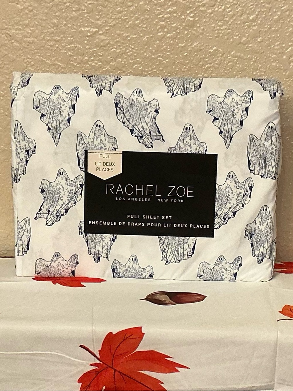 Rachel Zoe Blue & White Toile Ghost Full Sheet Set
